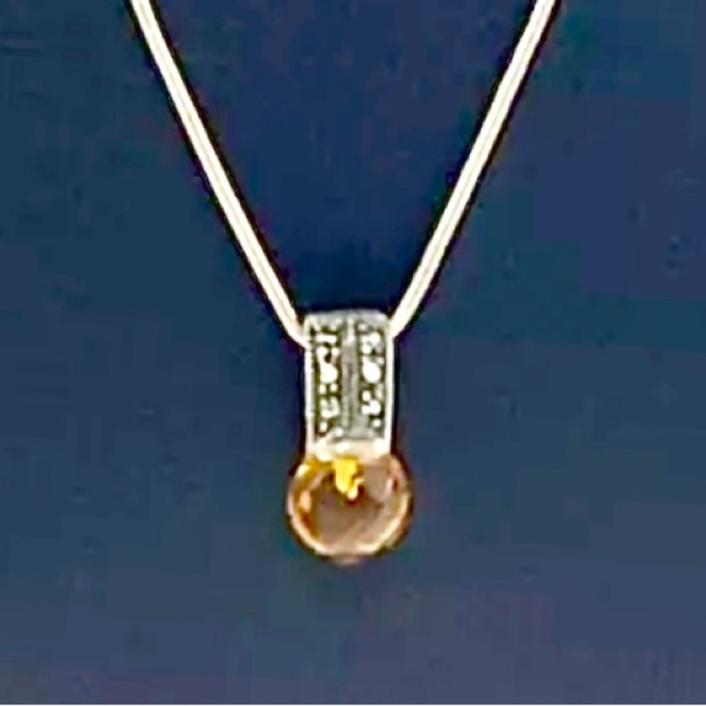 Silpada Vintage RARE Sterling Silver Marcasite Citrine Dainty Necklace